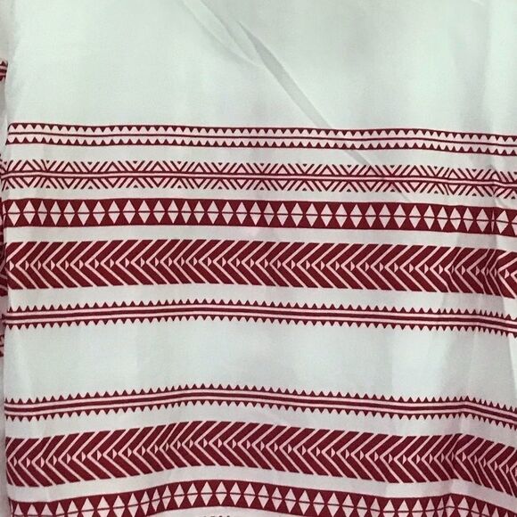 Boho‎ Peasant Blouse White & Red Size Large - Picture 7 of 9